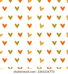 lindo patrón sin costuras con coloridos corazones de imagen vectorial en estilo doodle