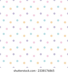 Cute seamless pattern with Colorful Polka Dots. Abstract Multicolored dot on white background. design for background, wallpaper, wrapping, fabric, and all your creative project.