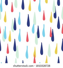 Cute seamless pattern with colorful water drops. Childish texture for fabric, textile. Vector Illustration for baby