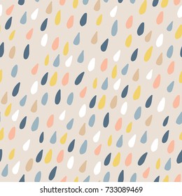 Cute seamless pattern with colorful water drops. Childish texture for fabric, textile.Vector Illustration