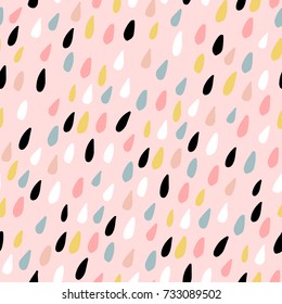 Color transparente con gotas de agua coloridas. Textura en chillo para tela, textil.Ilustración vectorial