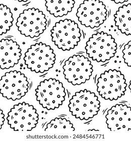 Nettes nahtloses Muster mit Cookies. Doodle Illustration
