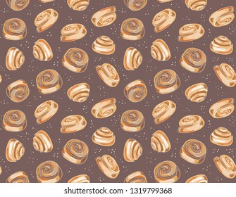 Cute seamless pattern with cookies. Sweets background