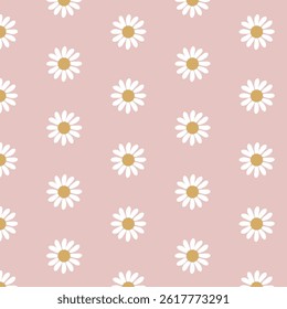 cute seamless pattern with daisies in pastel color,summer flowers repeat pattern  for fabric,wallpaper,banner