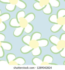 cute seamless pattern daisy, cartoon vector Illustration, colorful bright daisy background for Baby – Vector