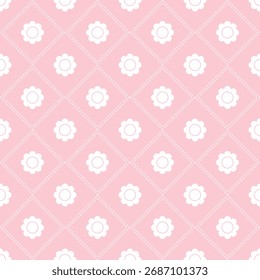 Cute seamless pattern decorated with flower designed for printing on paper, fabric, children's clothing, and wallpaper.