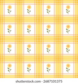 Cute seamless pattern decorated with flower designed for printing on paper, fabric, children's clothing, and wallpaper.