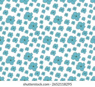 Nettes nahtloses Muster mit Blumen und Blättern verziert. Geeignet zum Verpacken von Papier, Stoff und Tapete.