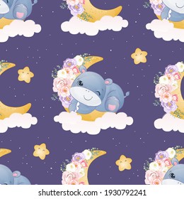 adorable patrón impecable de decoración, papel pintado para niños.
