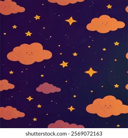 cute seamless pattern design on astrology background