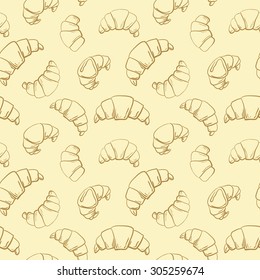 Cute seamless pattern with different croissants