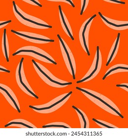 Cute seamless pattern with different leaves. Vector square print, background, design 