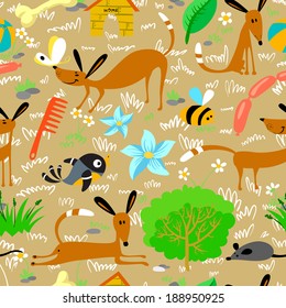 Cute seamless pattern with dogs