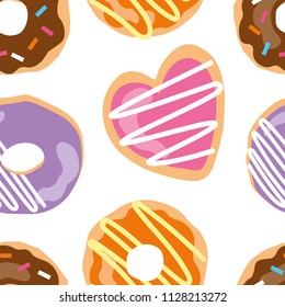 Cute seamless pattern with donuts and cookies