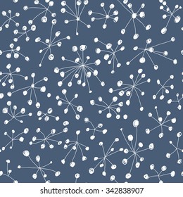 cute seamless pattern with doodle snowflakes