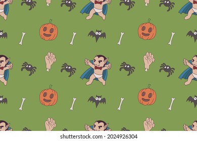 Cute seamless pattern dracula suitable for print, t shirt, baby design, cartoon, art