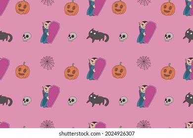 Cute seamless pattern dracula suitable for print, t shirt, baby design, cartoon, art