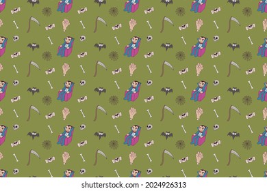 Cute seamless pattern dracula suitable for print, t shirt, baby design, cartoon, art