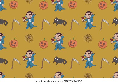 Cute seamless pattern dracula suitable for print, t shirt, baby design, cartoon, art