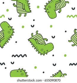 Cute Seamless Pattern with dragon