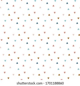 Cute seamless pattern of drops and hearts in the style of Scandi! Ideal for any children's, children's clothing, to create fun, modern invitations for birthdays, baby showers, holiday