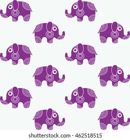 Cute seamless Pattern of elephants. Background with elephants. Pattern Background of cute elephants in cartoon icon design style