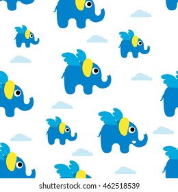 Cute seamless Pattern of elephants. Background with elephants. Pattern Background of cute elephants in cartoon icon design style