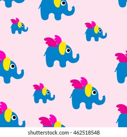 Cute seamless Pattern of elephants. Background with elephants. Pattern Background of cute elephants in cartoon icon design style