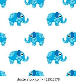Cute seamless Pattern of elephants. Background with elephants. Pattern Background of cute elephants in cartoon icon design style