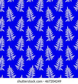 Cute seamless pattern with exotic leaves. Floral vector illustration