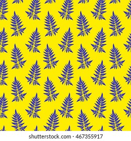 Cute seamless pattern with exotic leaves. Floral vector illustration