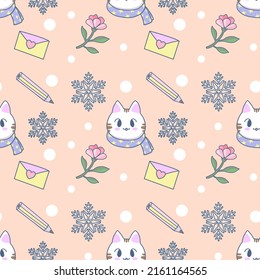 cute  seamless pattern with fashion patches kawaii background 