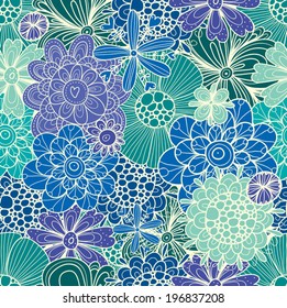 Cute seamless pattern with flowers. Seamless pattern can be used for wallpaper, pattern fills, web page background, surface textures.
