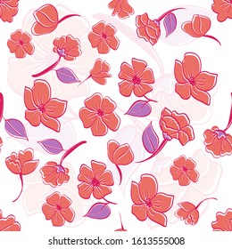 cute seamless pattern with flowers. Summer floral repeat background for fabrics or wallpapers. flowers pattern.