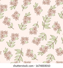 Diseño impecable con flores para textiles, papel pintado, envoltura de regalo, tapas y cartón. Diseño floral de moda. Vector.