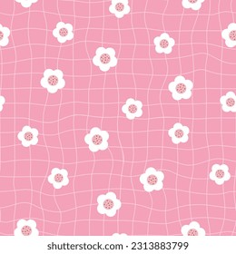 Cute seamless pattern with flowers. Vector background. Texture for print, textile, fabric, packaging.