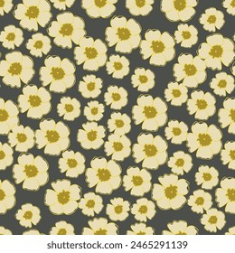 Cute seamless pattern with flowers in vector