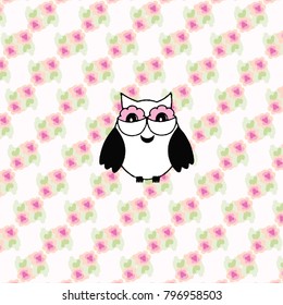 Cute seamless pattern with funny Animals. Vector Illustration