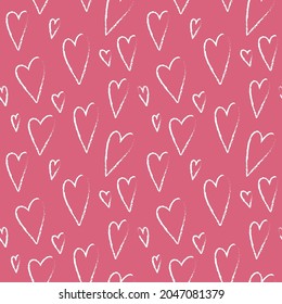 Cute seamless pattern with funny hearts.