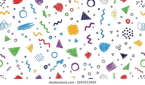 Lindo patrón sin fisuras con Formas geométricas. Estilo moderno de la Ilustración vectorial dibujada a mano
