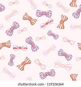 cute seamless pattern  for girl with bows.