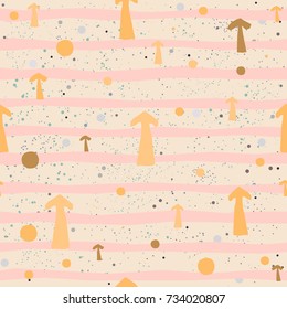 Cute Seamless Pattern with Golden Arrows. Hand Drawn Design. Great for wall art design, gift paper, wrapping, fabric, textile, pillow or blanket prints, etc. Vector Illustration.