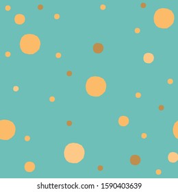 Cute Seamless Pattern with golden ball on blue background with stripes. Hand Drawn. vector Illustration.