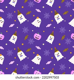 Cute seamless pattern for Halloween holiday. Can be used for fabric textile wallpaper gift wrap paper background.