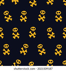 Cute seamless pattern for Halloween with skulls