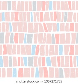 Cute seamless pattern with hand drawn ornament in scandinavian style. Abstract baby background, vector illustration for print, design, fabric.