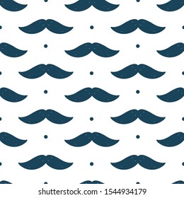 cute seamless pattern with hand drawn moustache on white background. Good for textile print, wallpaper, wrapping paper, product package, scrapbooking, stationery. EPS 10