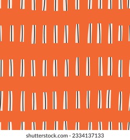 Cute seamless pattern with hand drawn lines. Abstract lined pattern in retro style. Minimalistic doodle lines background