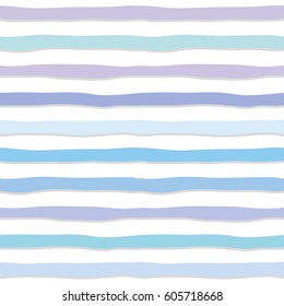 Cute seamless pattern with hand drawn stripes in pastel blue. For print and web.