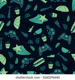 Cute seamless pattern with hand-drawn men illustrations.